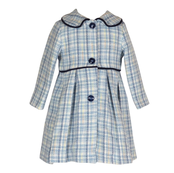 NWT! The Yellow Lamb Britton Coat Blue Jacquard Size 8 - Picture 1 of 7